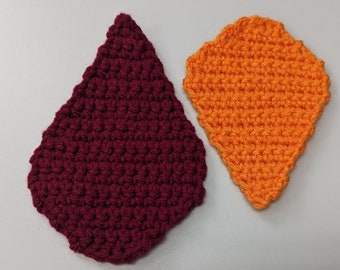 Crochet Teardrop, Rain, Water, Blood, Drop Coaster: Beginner-Friendly Shapes Series Applique PATTERN ONLY (PDF)