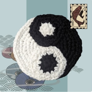 PATTERN ONLY How To Crochet: Yin Yang Coaster Applique - Shapes Series - Techniques, Tips, Tricks & Instructions