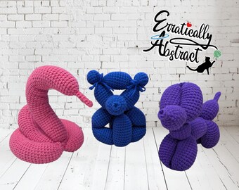 Balloon Animals Plush Handmade Crochet Animal READY TO SHIP