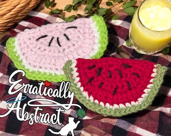 Crochet Watermelon & Melon: Beginner-Friendly Applique PATTERN ONLY (PDF)