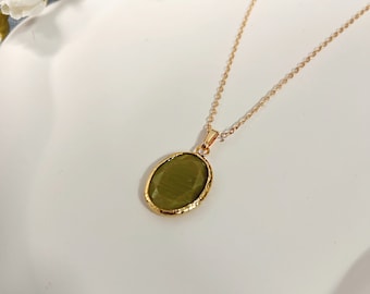 本物のペリドットネックレス、翡翠石ネックレス、8月の誕生石 