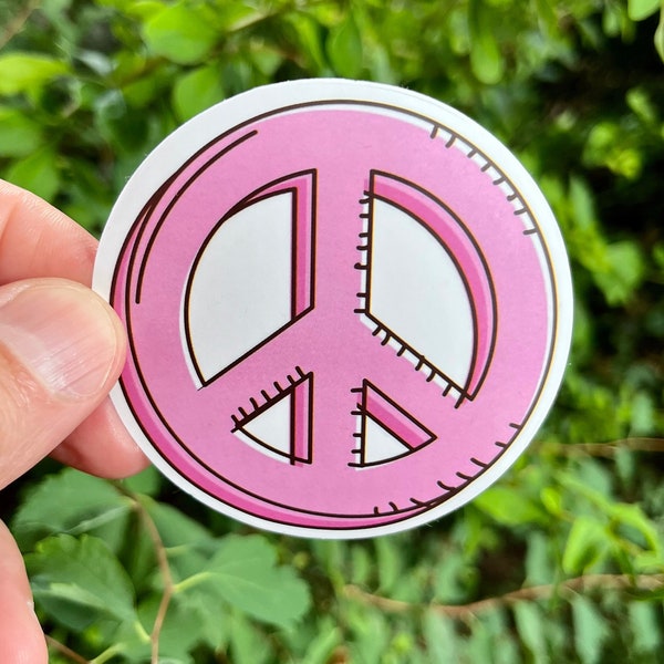 Peace Zeichen Wetterfester Outdoor Aufkleber // Vinyl Bunt Frieden Symbol Laptop Hippie Rosa Pink Weltfrieden Kein Krieg