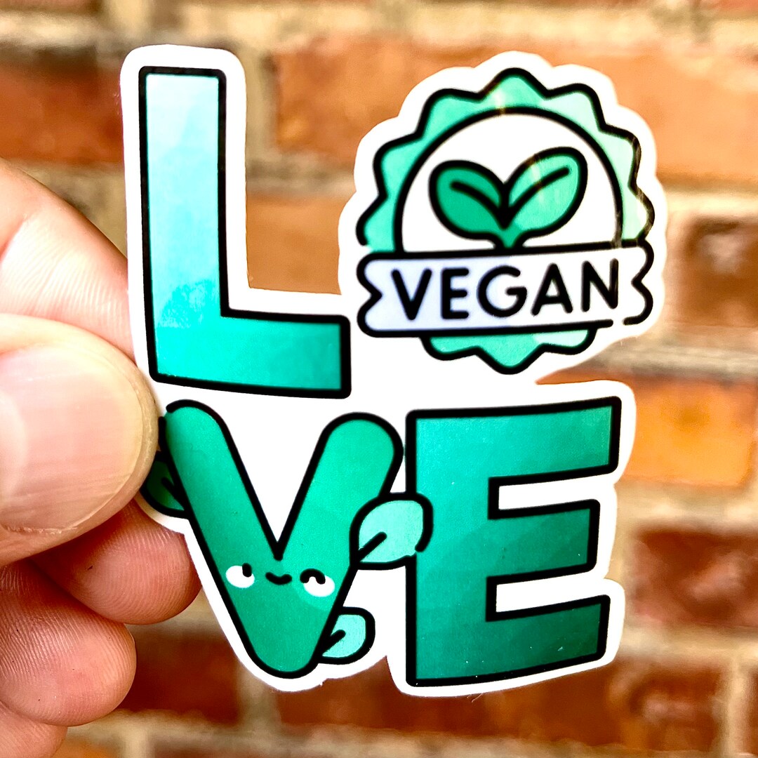 Sticker Love Vegan // Animal Welfare Animal Rights Vegetarian Sticker ...