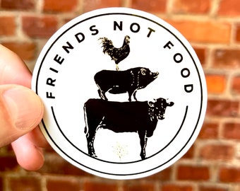 Sticker Friends not Food // Equality Animal Welfare Animal Rights Vegetarian Sticker Nature Environmental Protection Sustainability