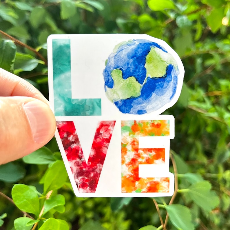 Climate Crisis Sticker Love Earth Sticker // Earth Day Climate Change Climate Crisis Planet ...