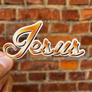 Adesivo Gesù Cristo Lettere in oro Script Bottiglia d'acqua Adesivo per laptop Bullet Journal Bibbia Chiesa cattolica evangelica cristiana