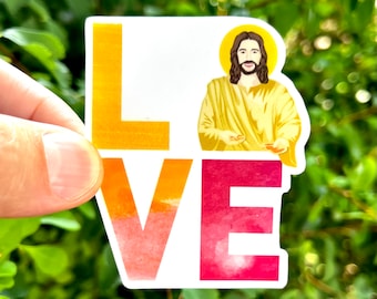 Pegatina Amor Jesús // Jesucristo Fe Religión Cristiano Halo Dios Iglesia Salvador Líder Biblia Pegatina