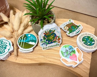 Eco Friendly // 6 Sticker Set // Nature Climate Change // Eco Sticker Anniversary Set Save the Planet Make Planet great again Leave it better