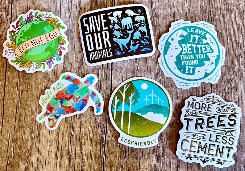 Sticker Eco Not Ego World // Climate-friendly Sticker Planet Earth ...