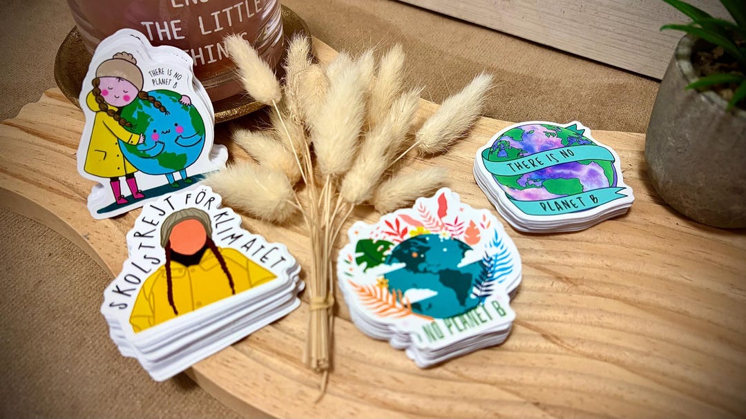 Climate Crisis Sticker No Planet B // 4 Sticker Set // Nature Climate Change // Eco Sticker ...