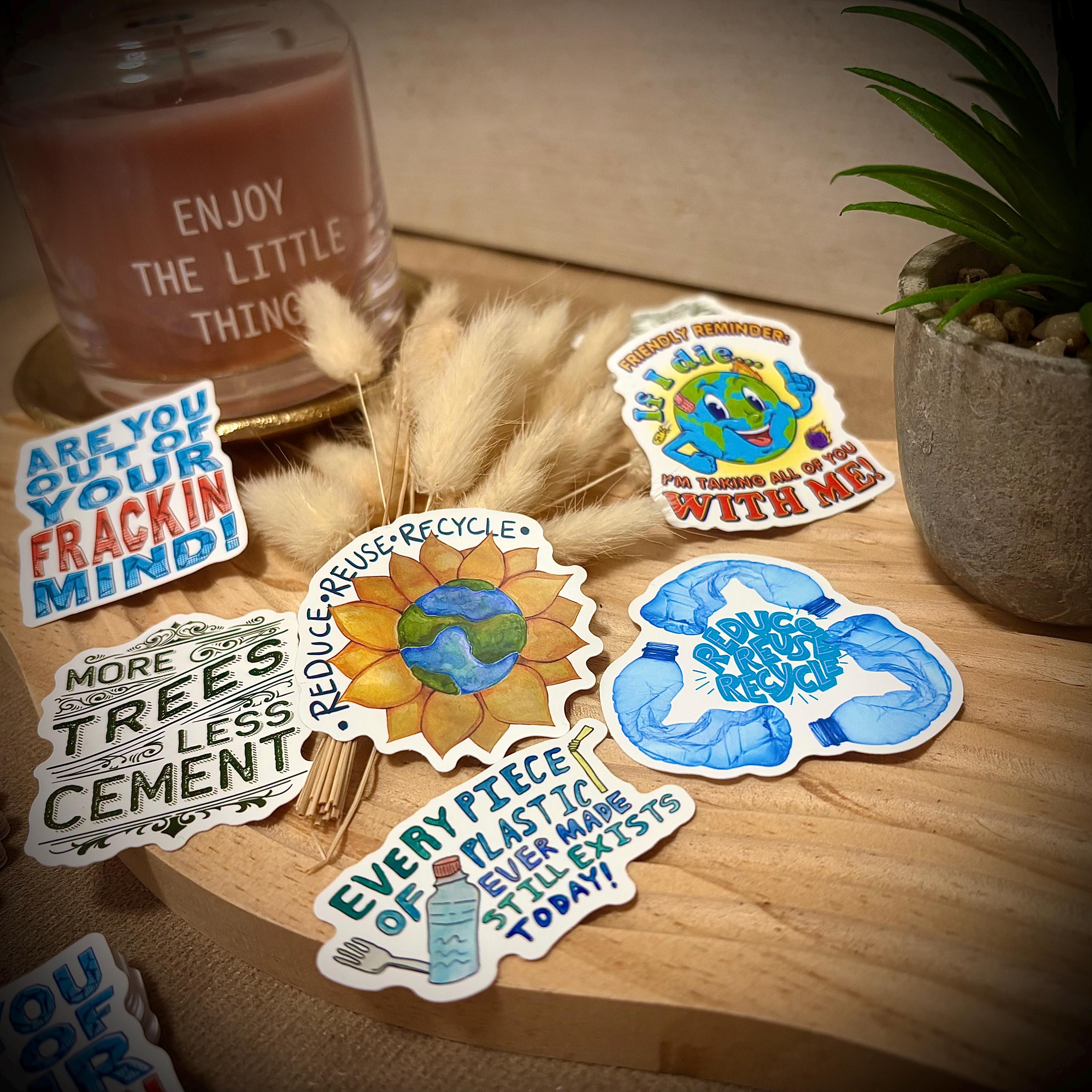 Climate Crisis Sticker Reduce, Reuse, Recycle // 6 Sticker Set // Nature, Climate Change ...