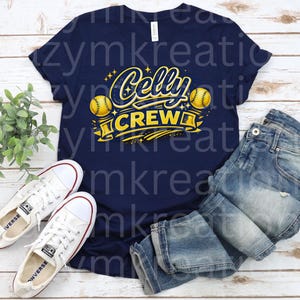Celly Crew Softball PNG Navy Gold Team Spirit Digital Download
