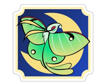 Moon Moth Sticker, Luna Moth Sticker, Moth Sticker, Cute Bug Sticker, Sassy Bug Sticker, Bug Sticker