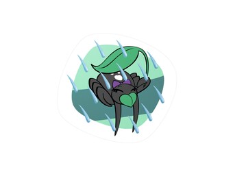 Sleepy Rain Spider Waterproof Vinyl Decal Sticker, Jumping Spider Sticker, Spider Sticker, Cute Bug Sticker, Sassy Bug Sticker, Bug Sticker