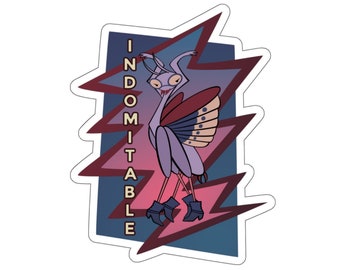 Indomitable Mantis Sticker, Mantis Sticker, Mediterranean Mantis Sticker, Cute Bug Sticker, Sassy Bug Sticker, Bug Sticker