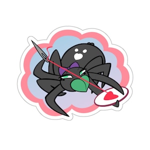Cross-stitch Spider Sticker, Jumping Spider Sticker, Spider Sticker, Cute Bug Sticker, Sassy Bug Sticker, Bug Sticker