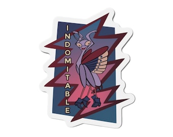 Indomitable Mantis Vinyl Die-cut Magnet, Mantis Magnet, Mediterranean Mantis Magnet, Cute Bug Magnet, Sassy Bug Magnet, Bug Magnet
