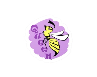 Wasp Queen Waterproof Vinyl Decal Sticker, Queen Bee Sticker, Wasp Sticker, Bee Sticker, Cute Bug Sticker, Sassy Bug Sticker