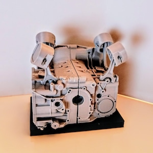 EJ20 Business Card Display, Boxer Motor Desk Organizer, 3D Printed Automotive Decor