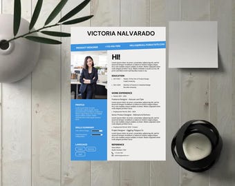Modern Resume Template, Professional CV Template, Executive Resume, Creative Resume, Minimalist Curriculum Vitae, Instant Download