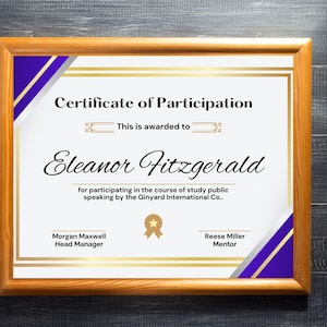 Participation Award Certificate Template, Editable DIY Certificate, Instant Download, Award Of Recognition, Printable Award, Editable Award