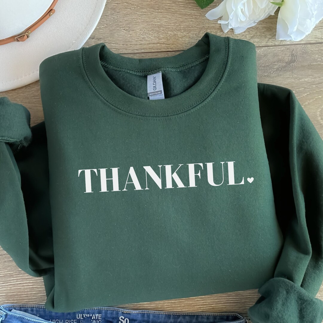 THANKFUL Round Neck Long Sleeve Sweatshirt main image 0