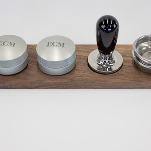 Walnut Espresso Tamping Station 58mm | Handcrafted Coffee Station Organizer for Baristas or Home Brewers