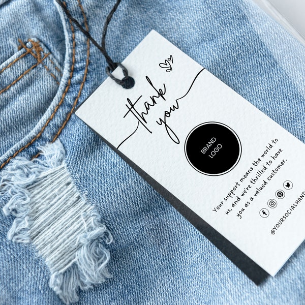 Customizable Clothing Tag Template, DIY Clothing Tag Design, Editable Clothing brand label, Fashion Label Template, Clothing Hang Tag Design