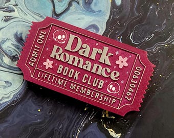 Dark Romance Book Club Ticket – 3D Printed Reader Gift, Shelf Decor