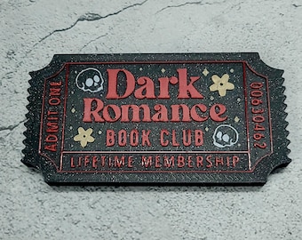 Gothic Dark Romance Book Club Ticket – 3D Printed Bookish Decor