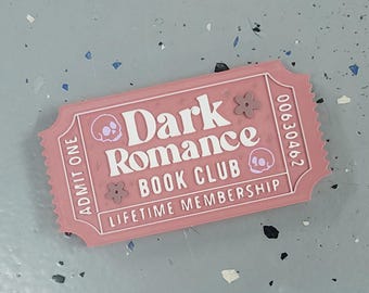 Dark Romance Book Club Ticket – 3D Printed Reader Gift, Shelf Decor
