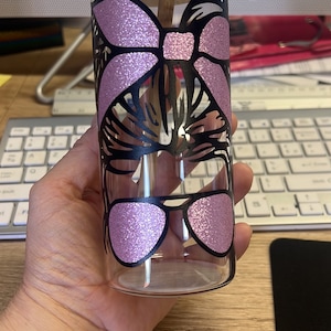 Bicchiere con cannuccia in vetro personalizzato