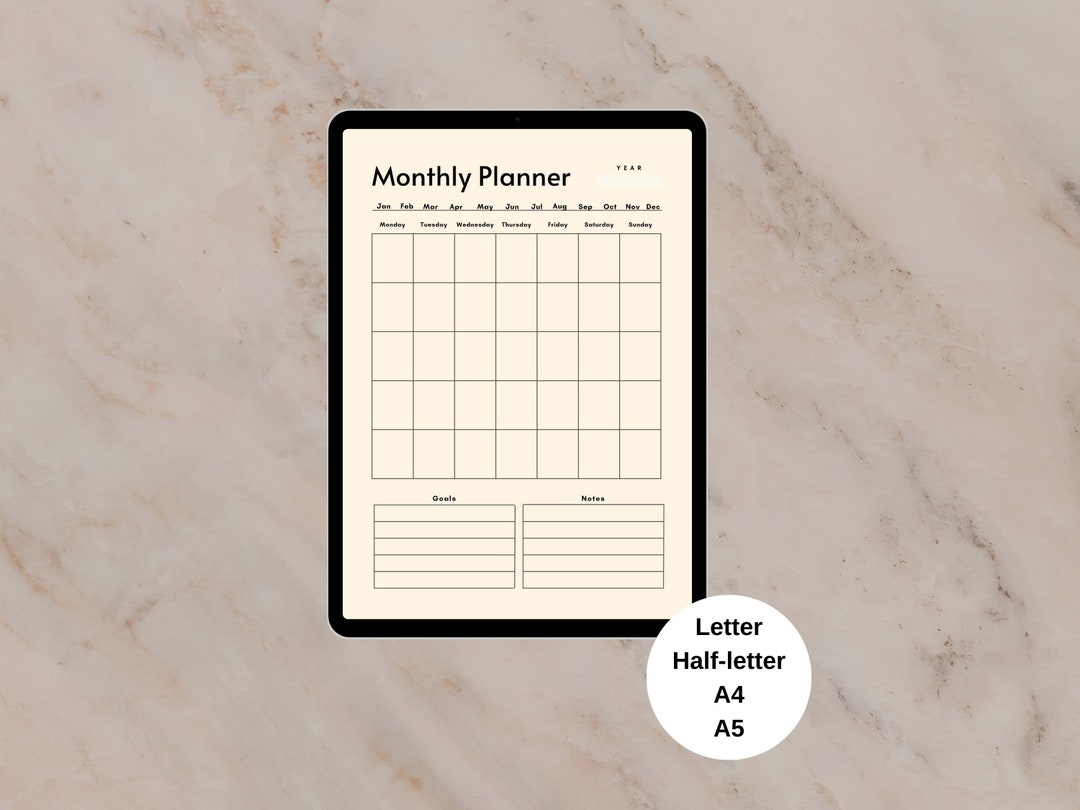 Undated Weekly Planner | Beige Personal Digital Printable Planner , to ...