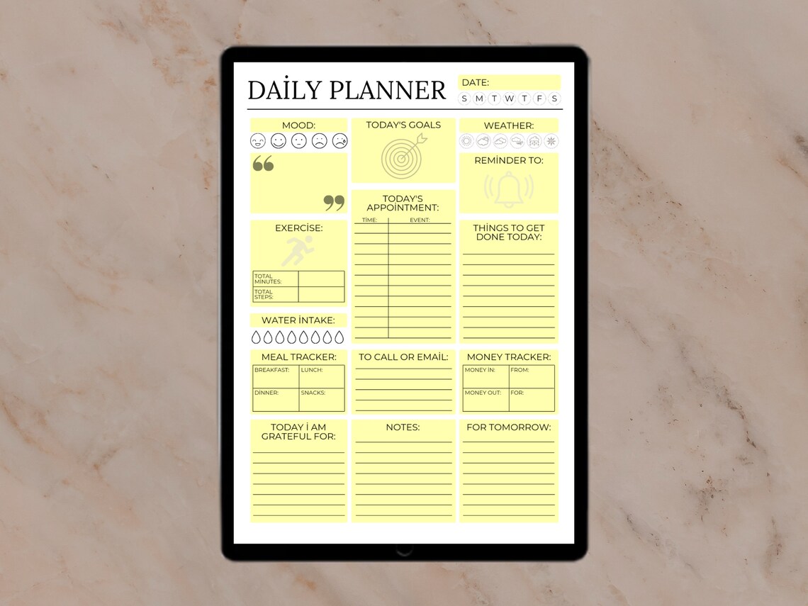 A5 Daily Planner PDF Daily Planner Printable, Daily to Do, Daily