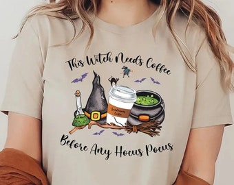Funny Halloween Shirt, Halloween Shirt, Halloween Tshirt, Hocus Pocus Shirt, Hocus Pocus Tshirt, Witch Shirt, This Witch Needs Coffee