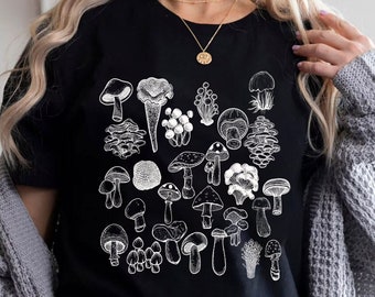 Mushroom Shirt, Mushroom Decor Art Shirt, Botanical Shirt, Plant Shirt, Mushroom Shirt, Hippie Shirt, Nature Lover, Mushroom Illustration
