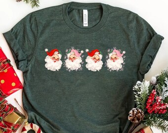 Vintage Santa Claus Christmas Shirt, Retro Style Christmas Shirt, Vintage Christmas Shirt, Christmas Gift for Her, Funny Christmas T-shirt