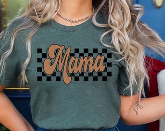 Checkered Mama Shirt, Retro Mama Shirt, Mother’s Day Gift, Mom Life Shirt, Motherhood Shirt, Mom Sweatshirt, Mom Gift, Gifts For Mama Shirt