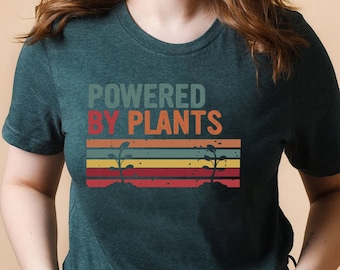 Vegan Powered By Plants Shirt, Vegan Shirt, Vegetarian Shirt, Herbivore Shirt, Gift For Vegans,Plant Power Shirt,Vegan Power Shirt,Plant Tee