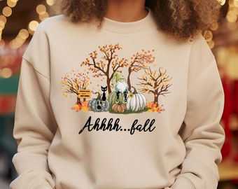 Fall Sweatshirt, Fall Shirt, Ahh Fall Shirt, Fall Season Shirt, Fall Leaves Shirt, Fall Gnome Shirt, Pumpkin Shirt, Autumn Shirt, Fall Tree