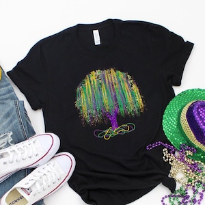 Mardi Gras Tree shirt, Watercolor Mardi Gras Bead Tree Tee, Mardi Gras Carnival Shirt, Mardi Gras Fat Tuesday Gift, NOLA Beads Parade Shirt