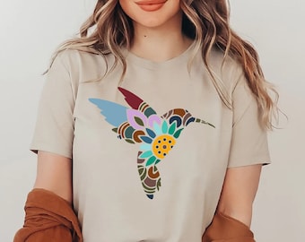 Hummingbird Shirt, Watercolour Birds T-shirt, Nature Tee, Watercolor Hummingbird, Bird Shirt, Hummingbird Lover, Trendy Tee,Bird Lover Shirt