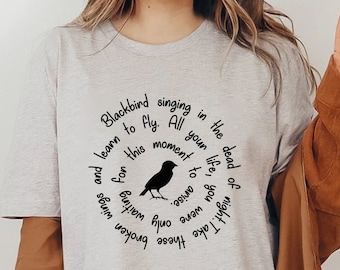 Blackbird Singing In The Dead Of Night Hippie T-Shirt Gift Blackbird Singing In The Dead Of Night Hippie T-Shirt Gift