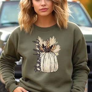 Love Fall Y&#39;All Shirt, Leopard Pumpkin Print Fall Shirt, Hello Pumpkin, Fall Vibes, Peace Love Thanksgiving, Family Thanksgiving Sweatshirt