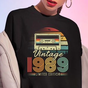Vintage 1989 Shirt, 34th Birthday Gift For Women,1989 Retro Shirt, 34th Birthday Woman, 34th Birthday Gift For Men,34th Birthday Best Friend