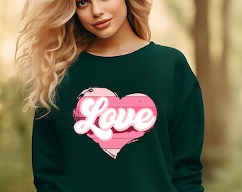 Retro Love Heart Valentines Day Shirt,Valentines Day Shirts For Woman,Heart Shirt,Cute Valentine Shirt,Valentines Day Gift, Valentines Gift