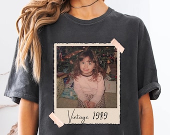 Comfort Colors®Custom Retro Photo And Year Shirt,50th Birthday Shirt With Picture Personalized 40th Birthday Gift,30th Birthday Party Outfit