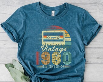 43rd Birthday Shirt, Vintage 1980 Shirt, 43rd Birthday Gift For Women, 43rd Birthday Gift For Men,43rd Birthday Best Friend, 1980 Gift Shirt