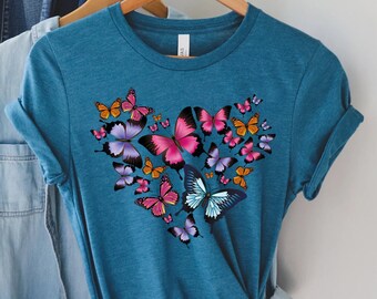 Vintage Butterflies T Shirt, For a Aesthetic, Distressed Or Vintage Outfit, Butterfly Lovers Shirt, Moth Shirt, Cottagecore Shirt,Bug Shirt