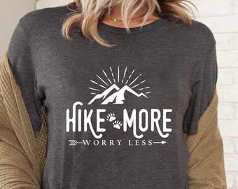Hiking Shirt, Hike More Worry Less Shirt, Adventure Camping Shirt, OutdoorsTee, Wanderlust Shirt, Women Shirt, Desert Shirt, Camping Shirt